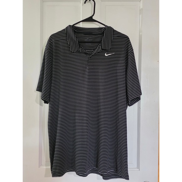 Nike Other - Nike Dri-FIT Golf Polo Shirt Mens XL Black White Striped AJ5482-010 Short Sleeve